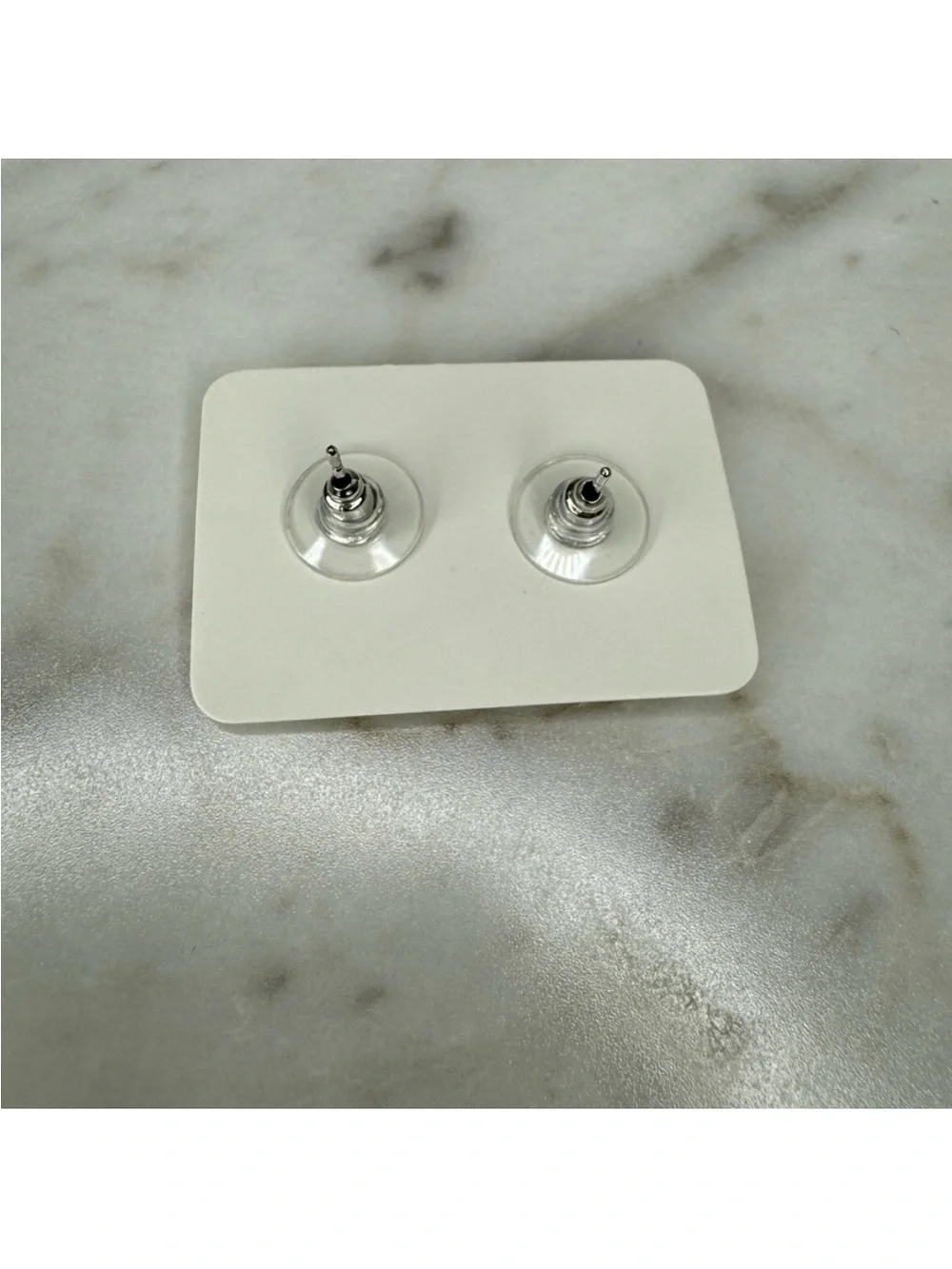 New! Tory Burch-Inspired Silver Reverse T QZ Earring Stud OS